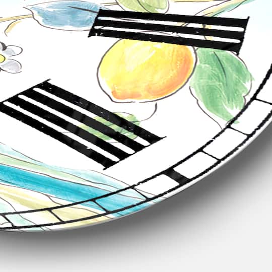 Designart 'Mediterranean Village Field I Farmhouse Wall Clock